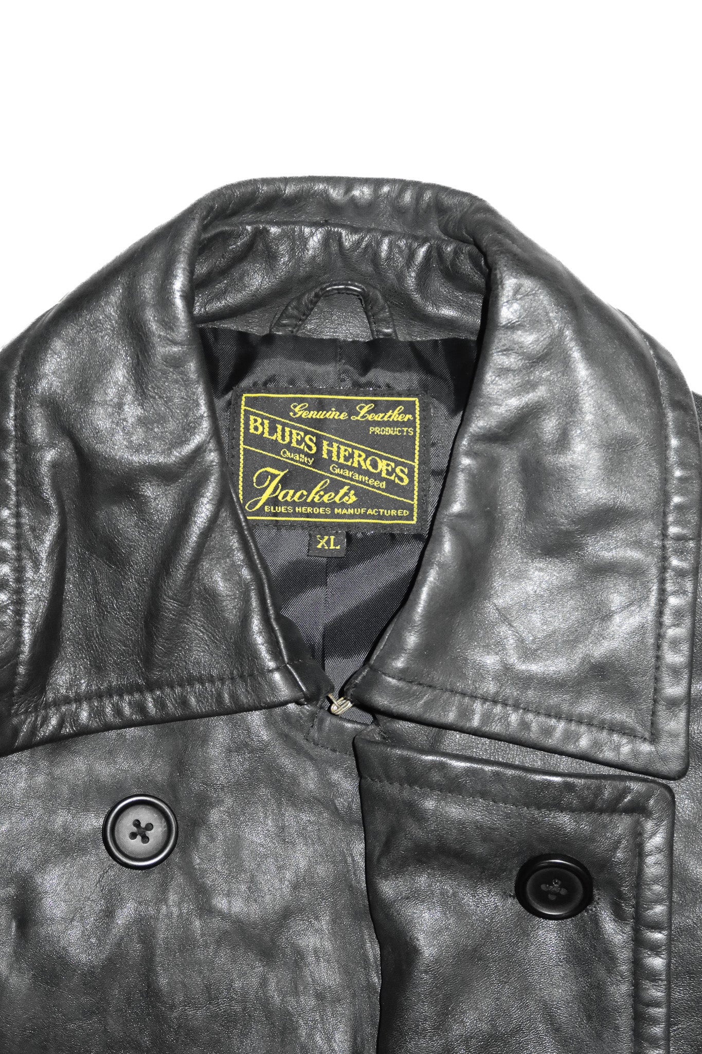1990’s blues heroes leather trench coat black.