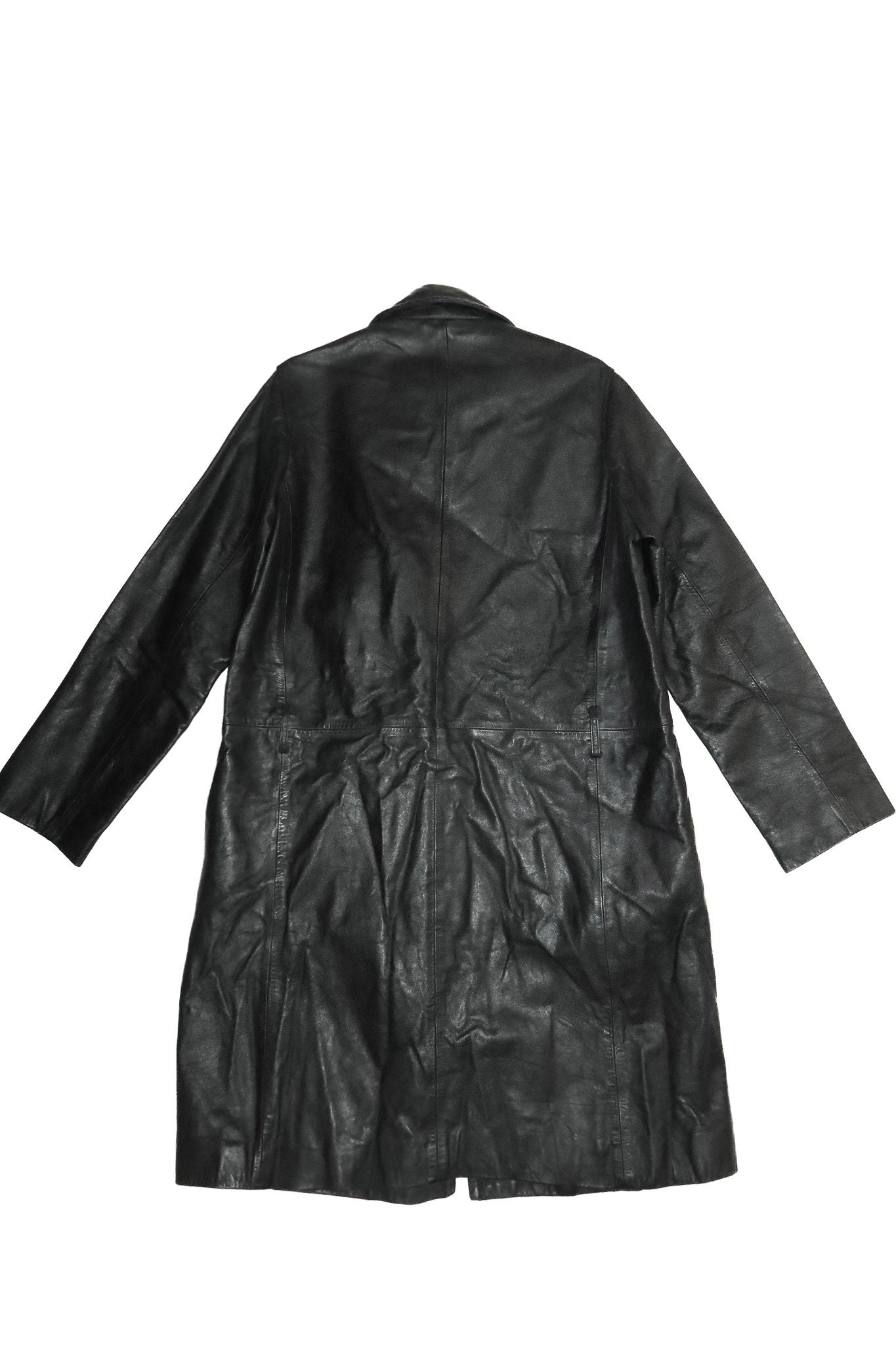 1990’s blues heroes leather trench coat black.