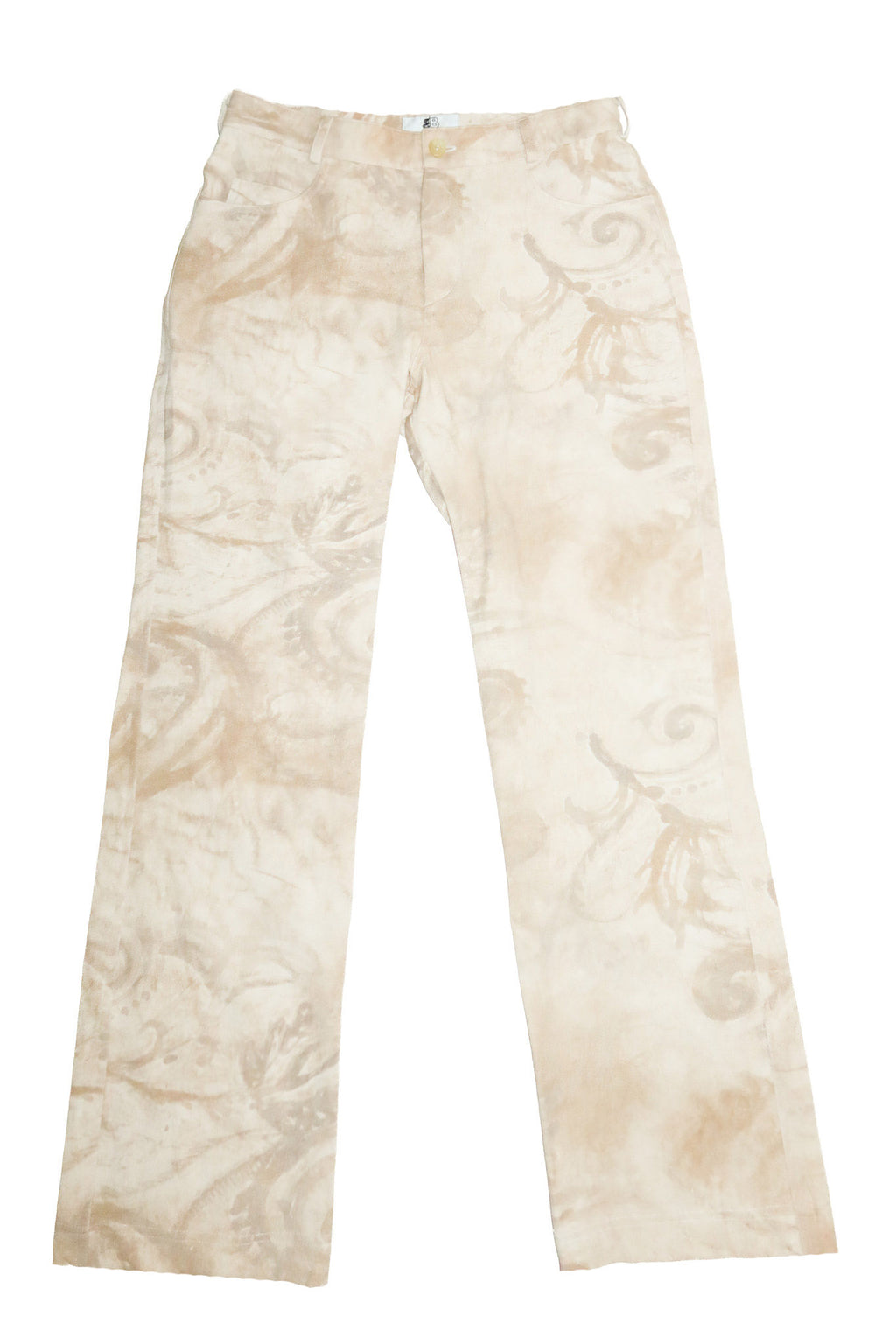 1990's ewaldo bock paisley print pants beige.