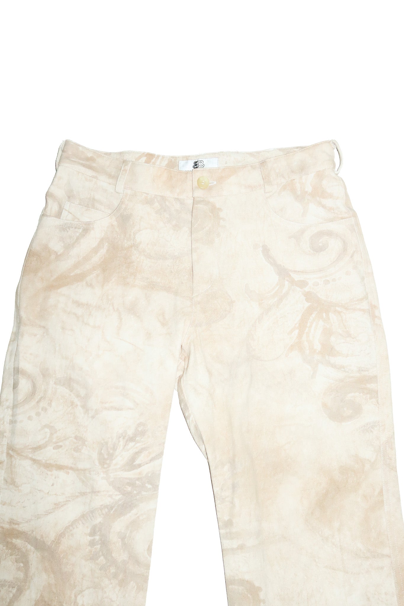 1990's ewaldo bock paisley print pants beige.