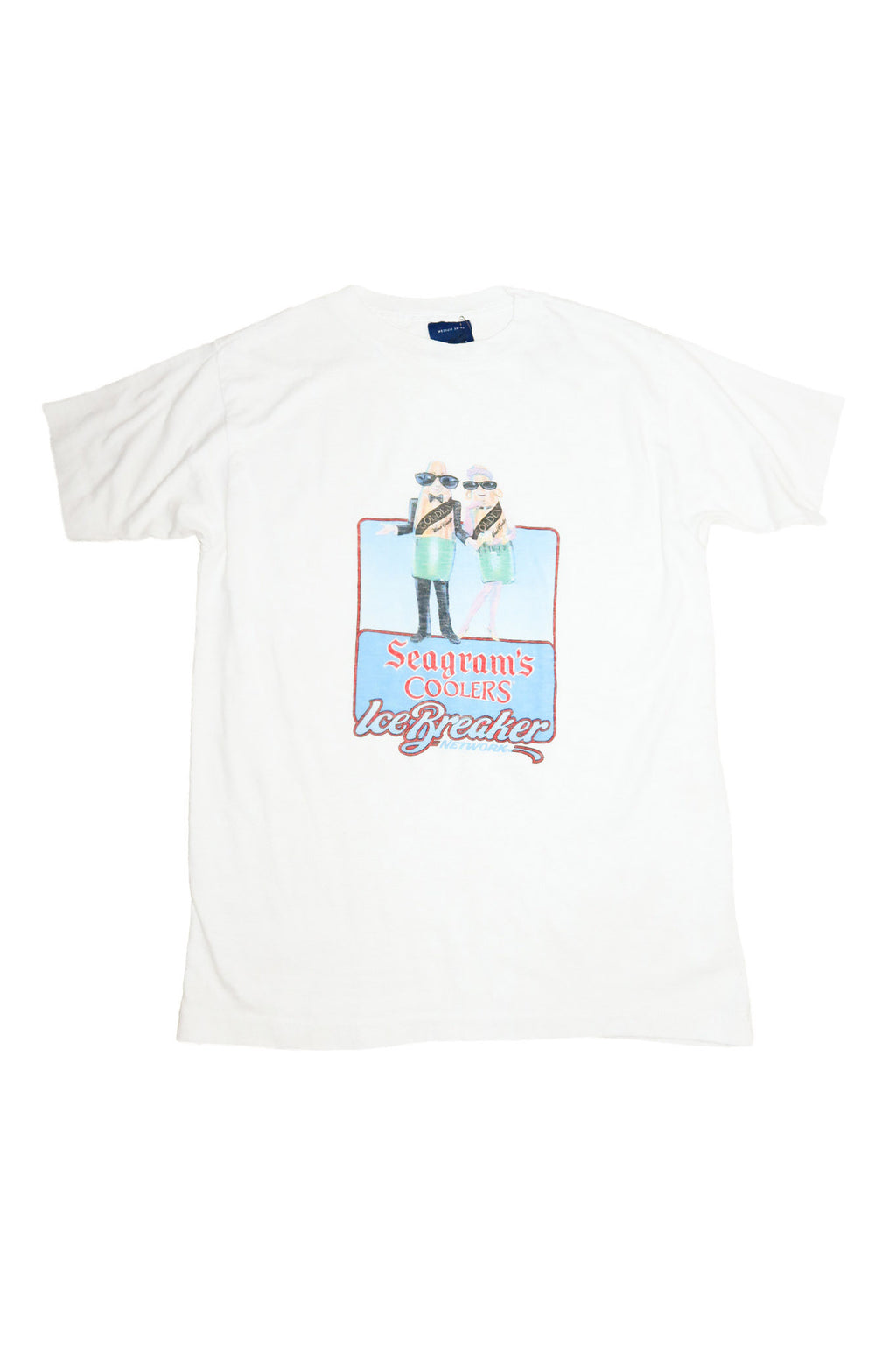 1980's seagram's coolers ice breaker network t-shirt white.