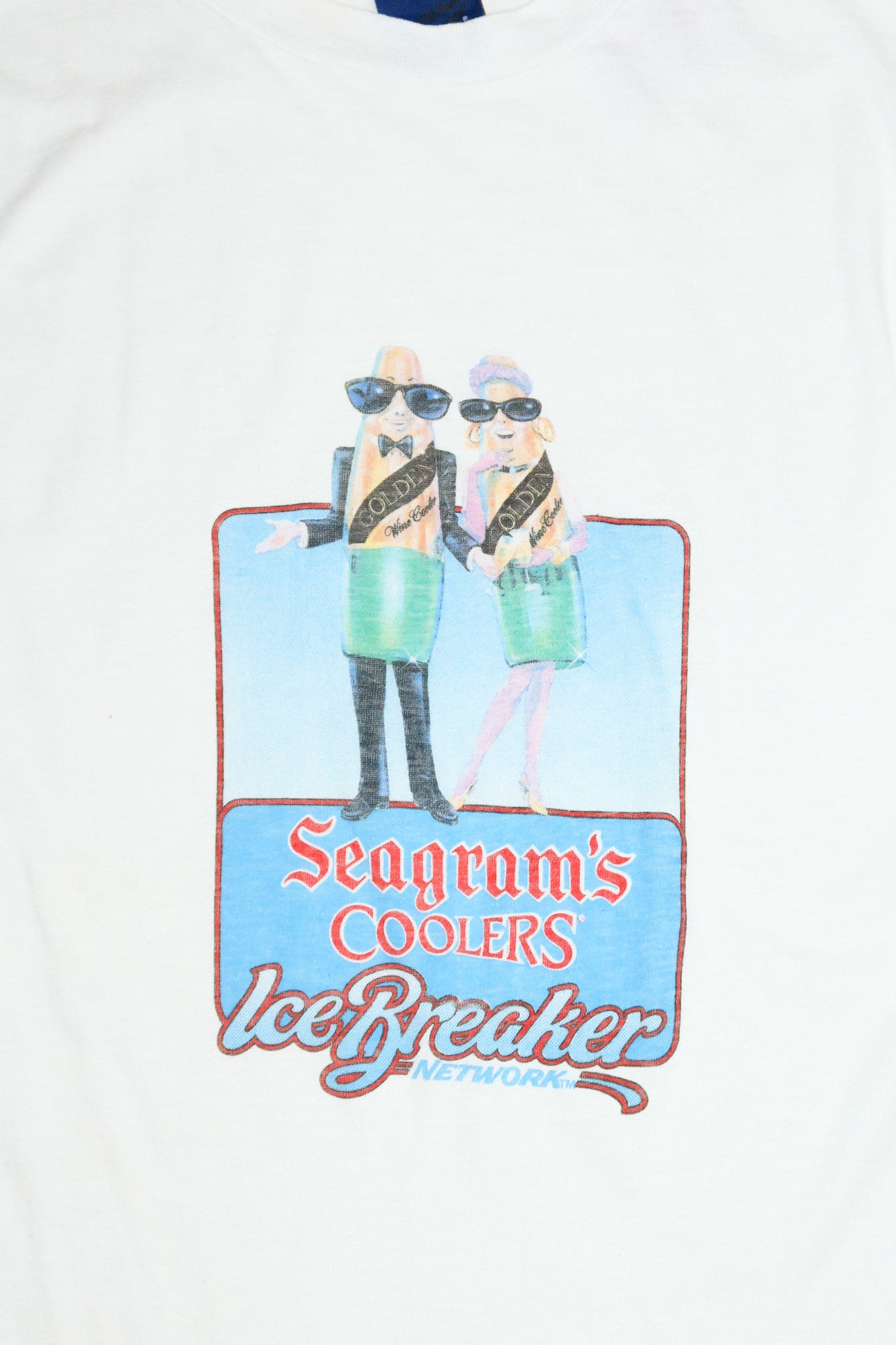 1980's seagram's coolers ice breaker network t-shirt white.