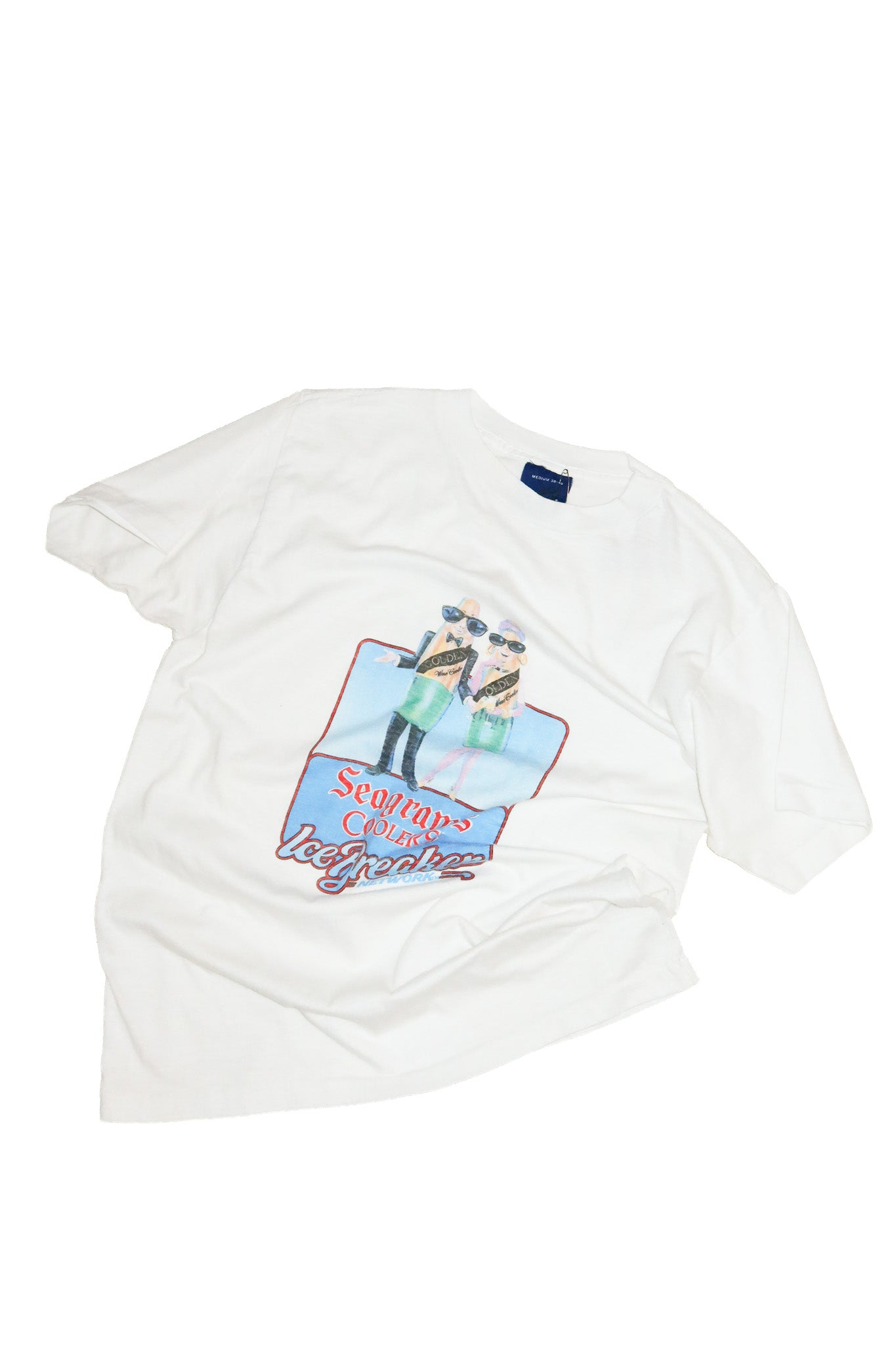 1980's seagram's coolers ice breaker network t-shirt white.