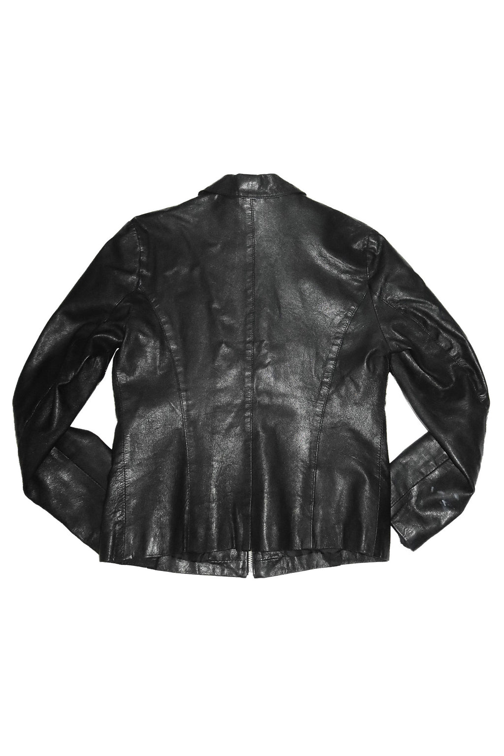 2000’s casuals leather zip jacket black.