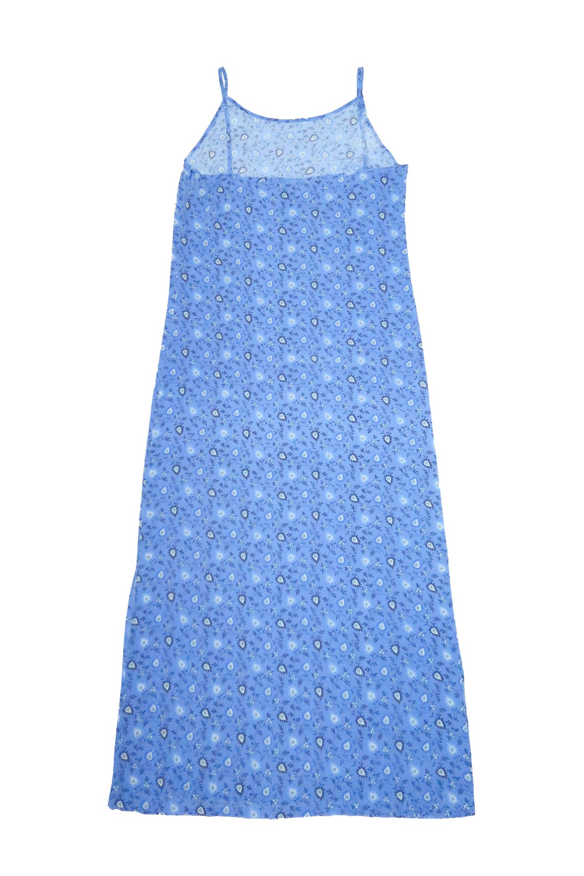 1990s privilege australia floral bias cut maxi slip dress blue.