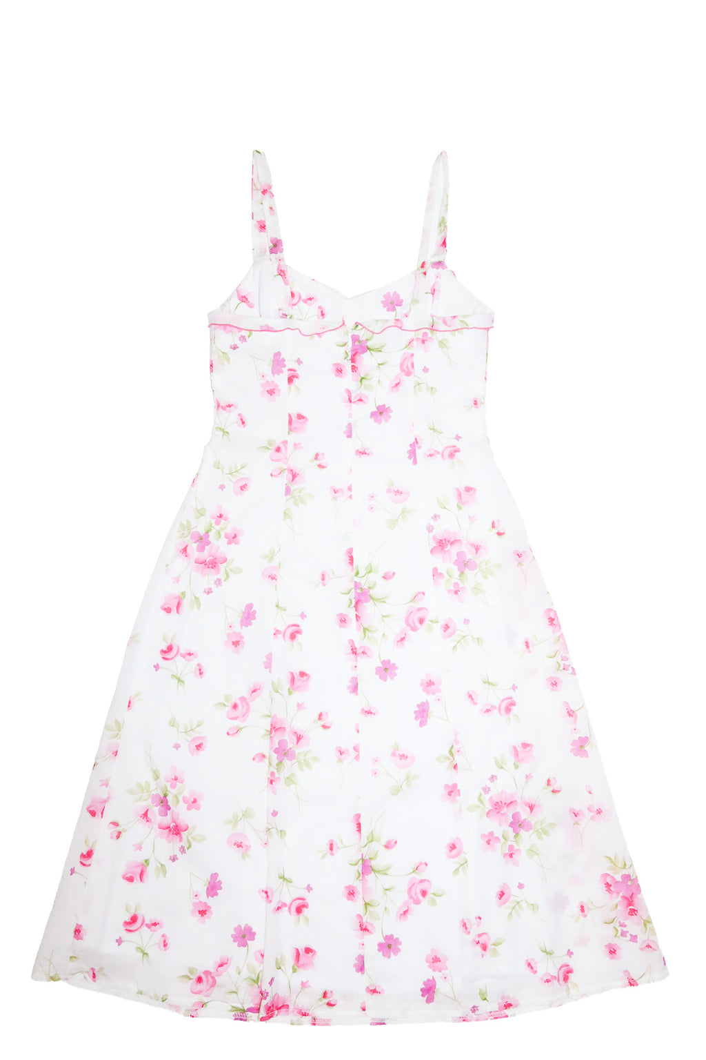 1990s celia ryan floral tie strap mini dress white/pink.