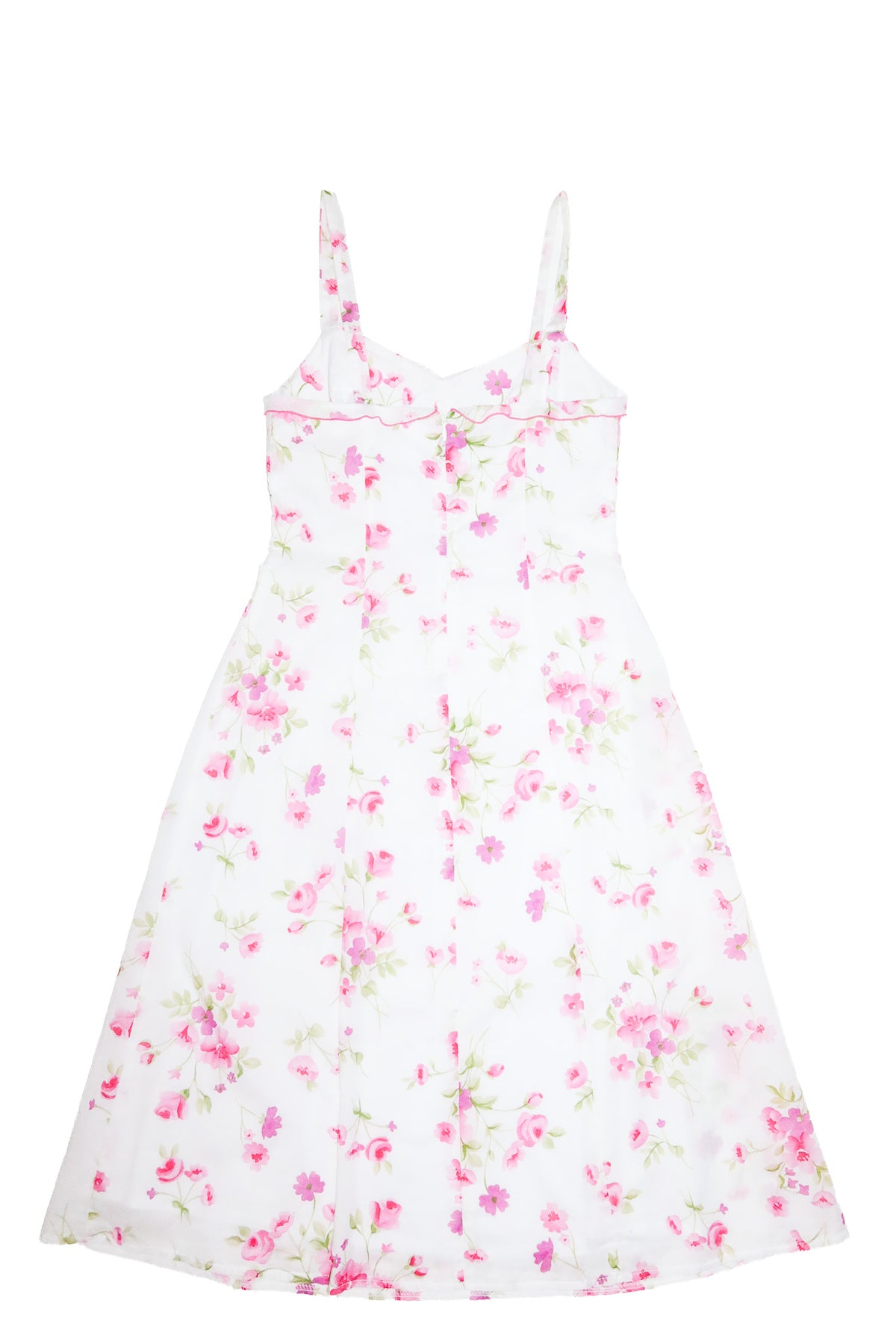 1990s celia ryan floral tie strap mini dress white/pink.