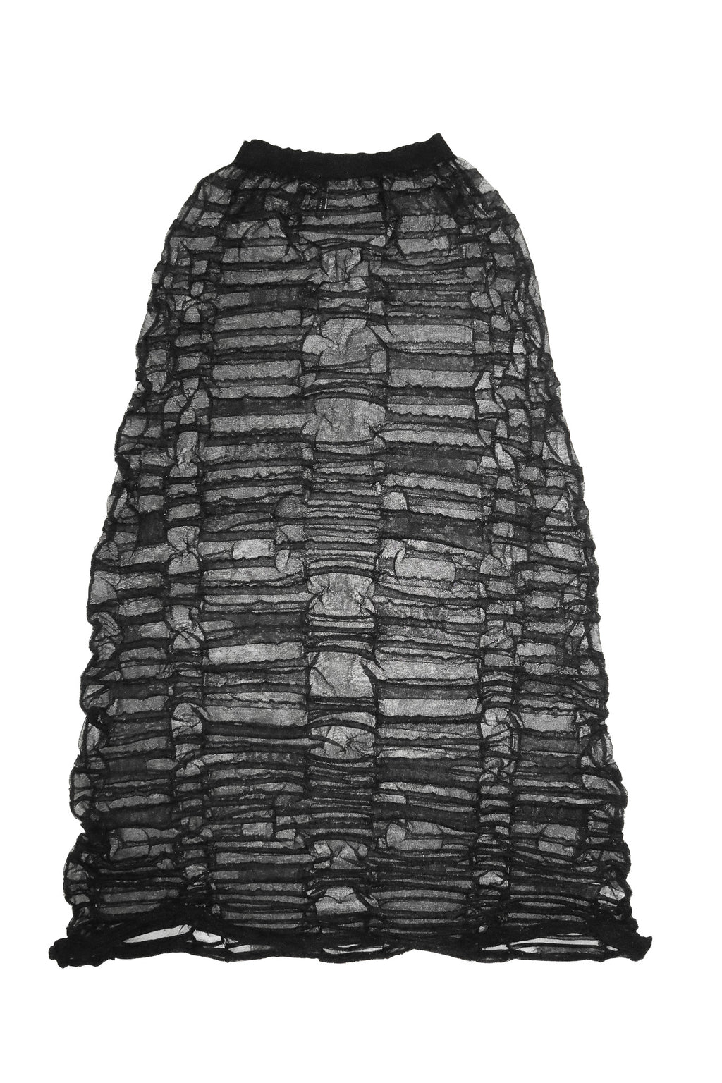 sarah pacini wrinkled mesh maxi skirt black.