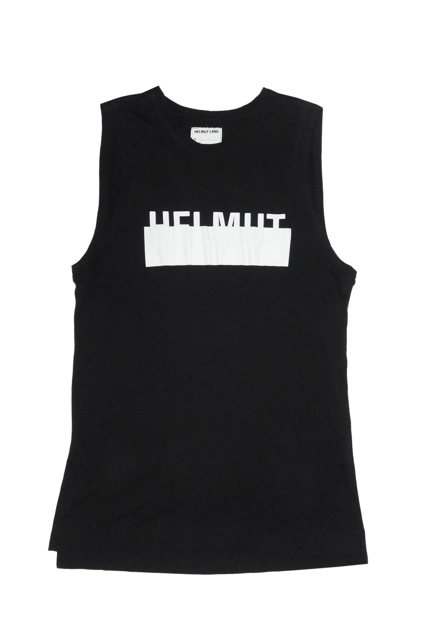 helmut lang edition 1 logo graphic muscle tank top black.