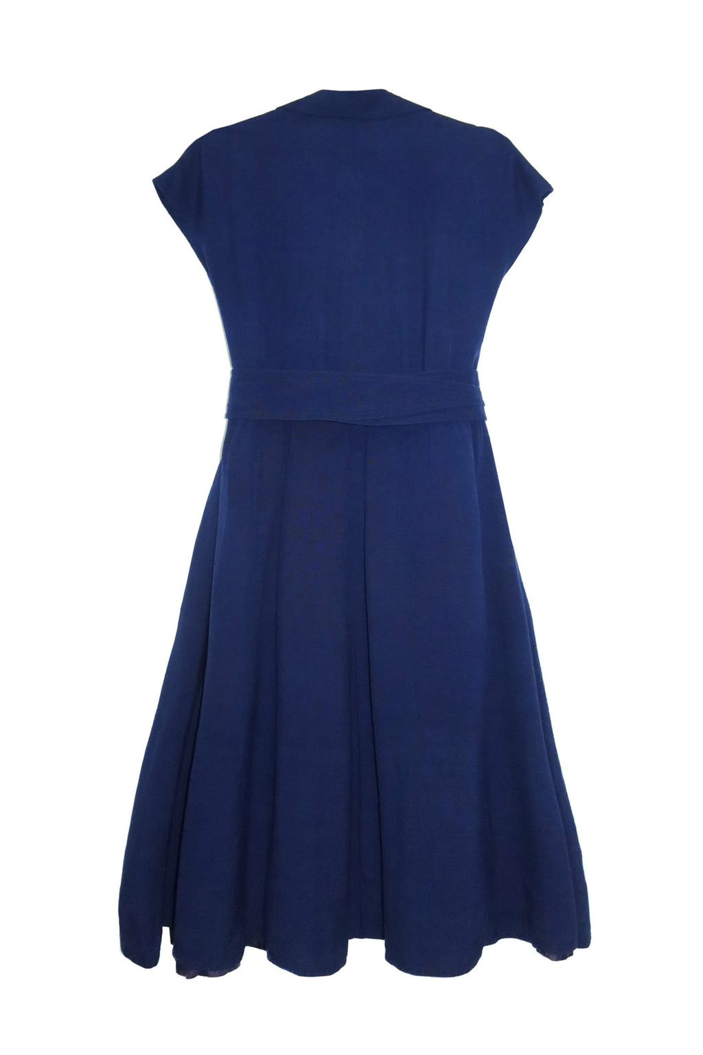 1970's nina ricci boutique belted shirt dress navy.