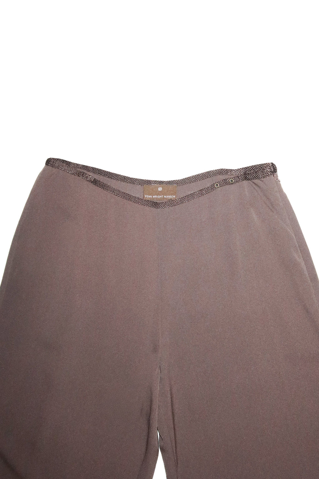 2000's fenn wright manson crepe wide leg trousers brown.