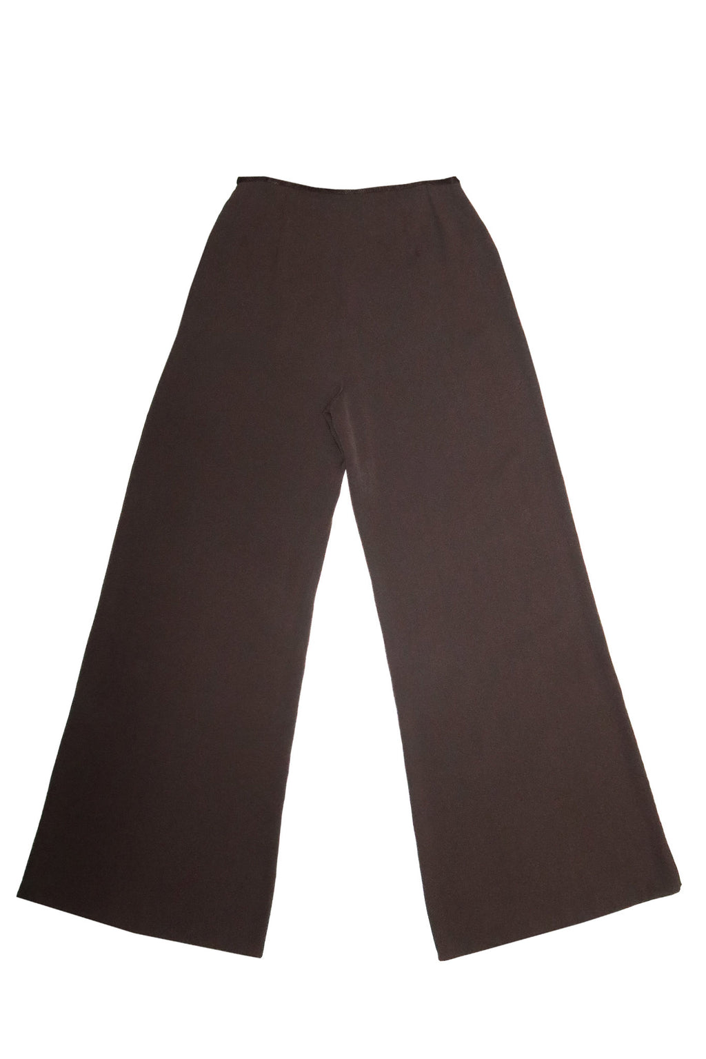 2000's fenn wright manson crepe wide leg trousers brown.