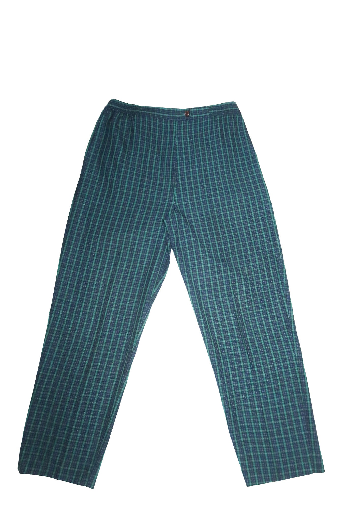 1980's weekend casuals tartan two piece suit green/ blue.