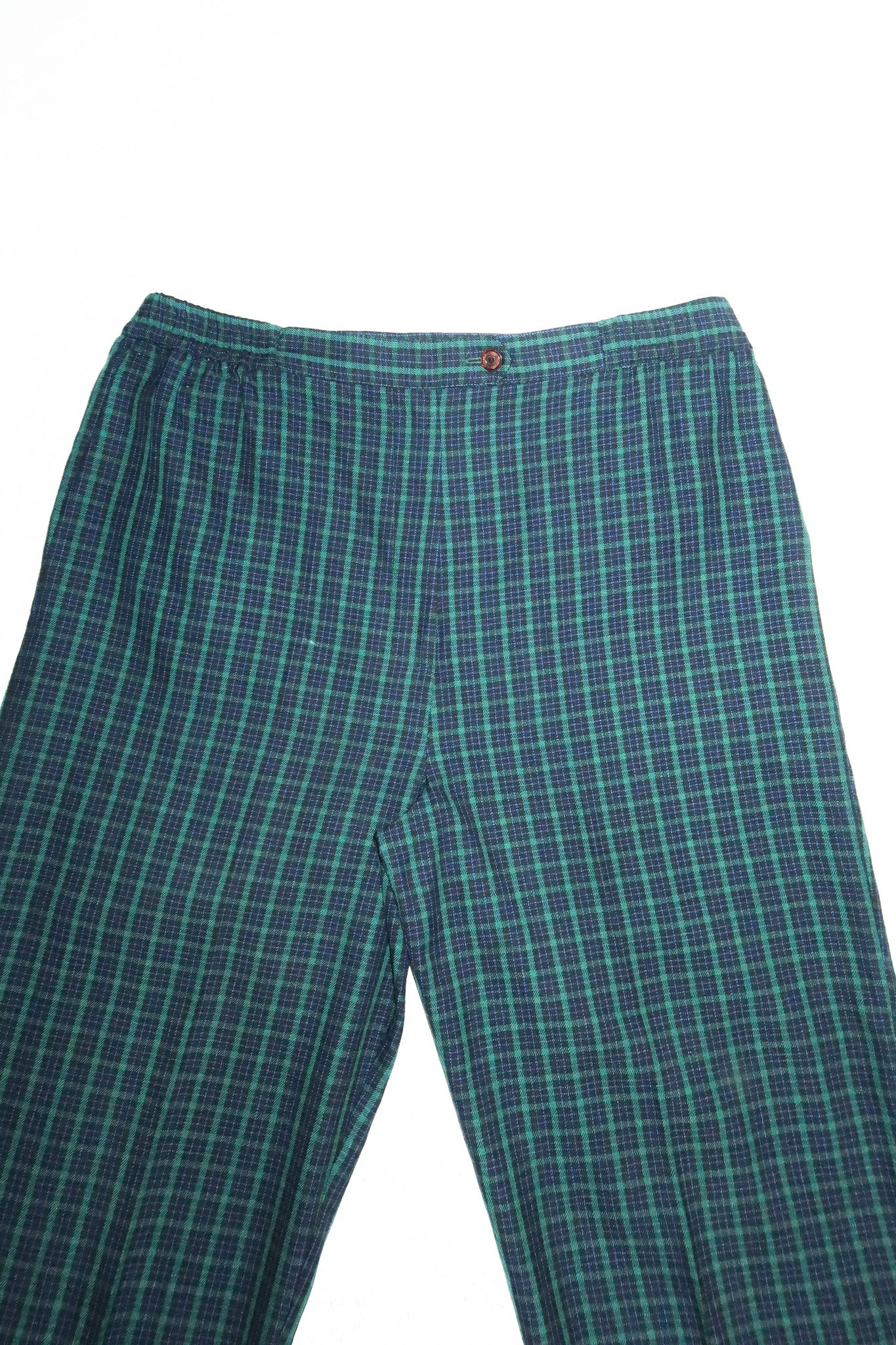 1980's weekend casuals tartan two piece suit green/ blue.