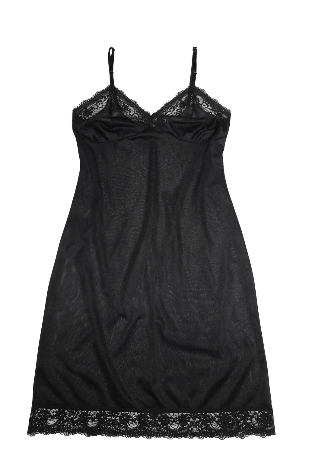 1990's australian made lace nylon slip mini dress black.