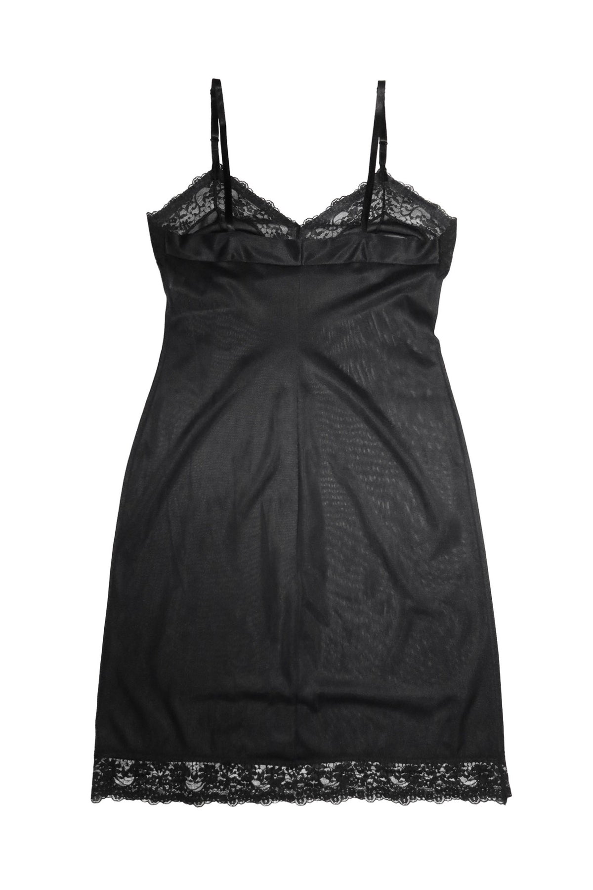 1990's australian made lace nylon slip mini dress black.