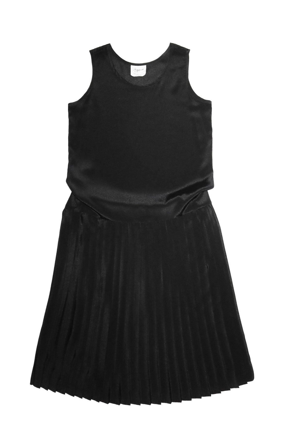 1990's miss eve pleated midi dress black.
