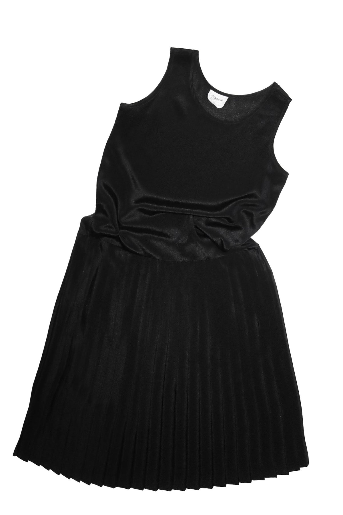 1990's miss eve pleated midi dress black.