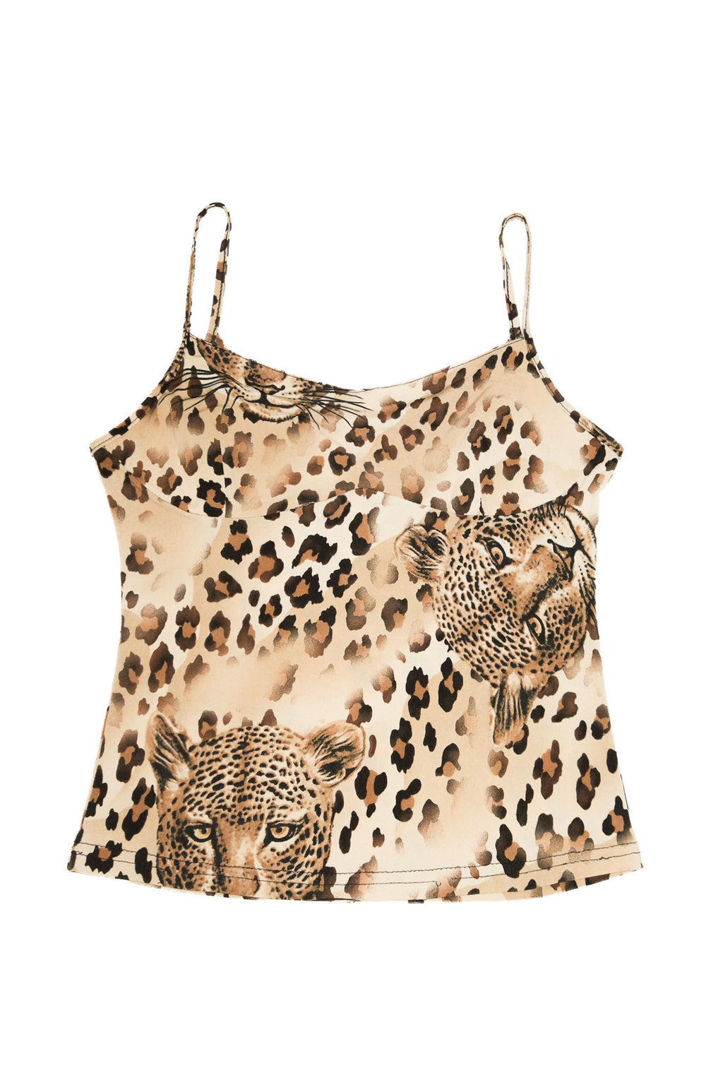2000's rose noire paris leopard print mesh cami top beige.