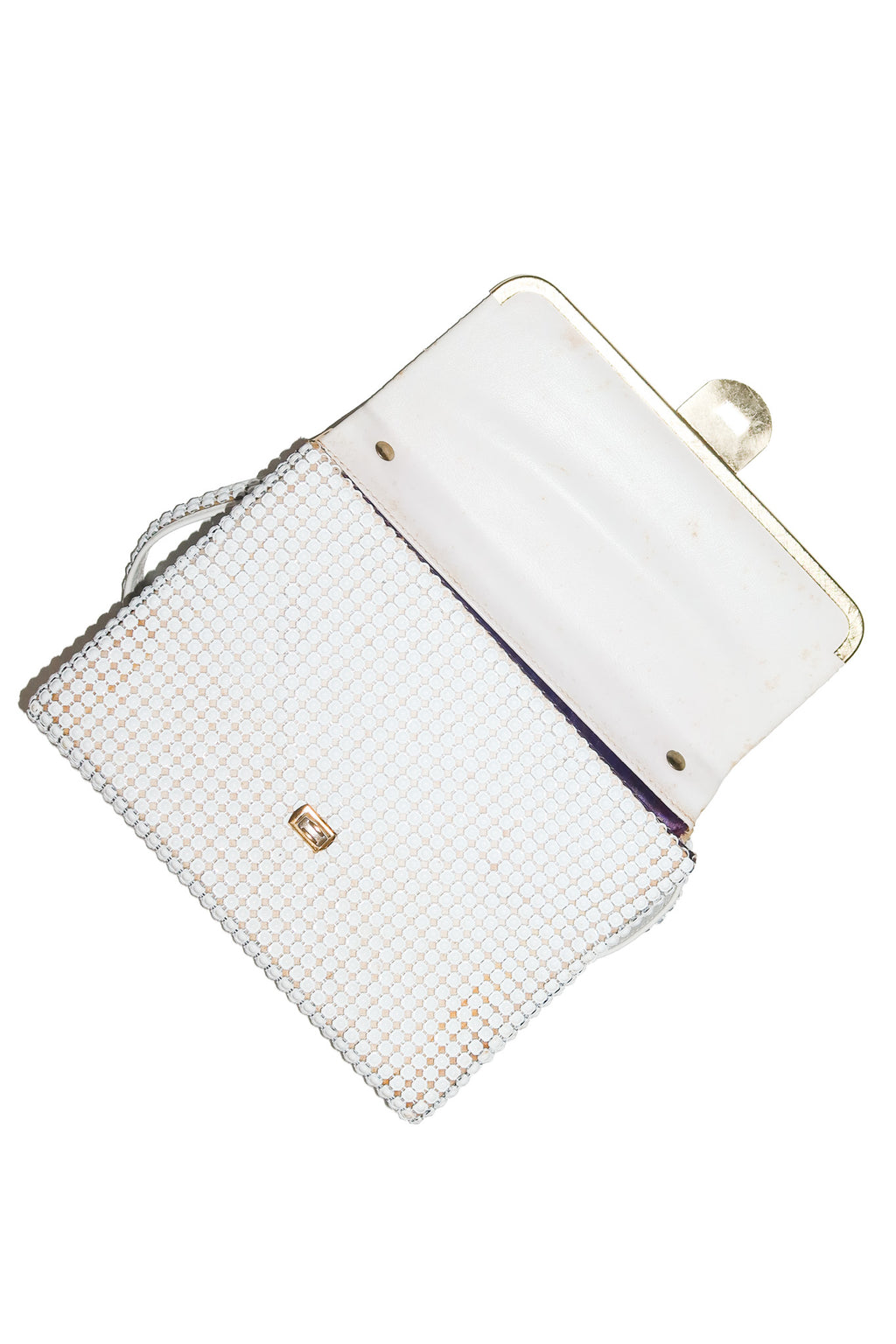 1970's oroton glomesh shoulder bag white.