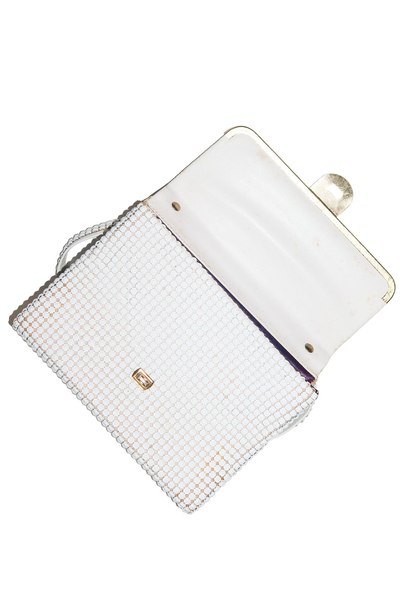 1970's oroton glomesh shoulder bag white.