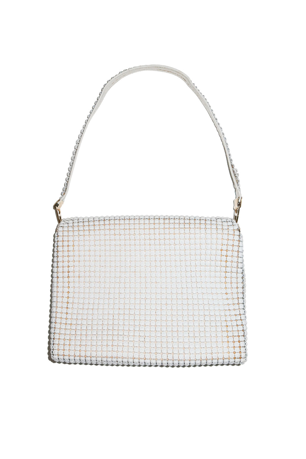 1970's oroton glomesh shoulder bag white.