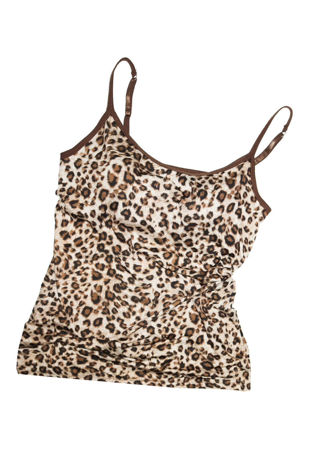 2000's dereon leopard print cami top brown.