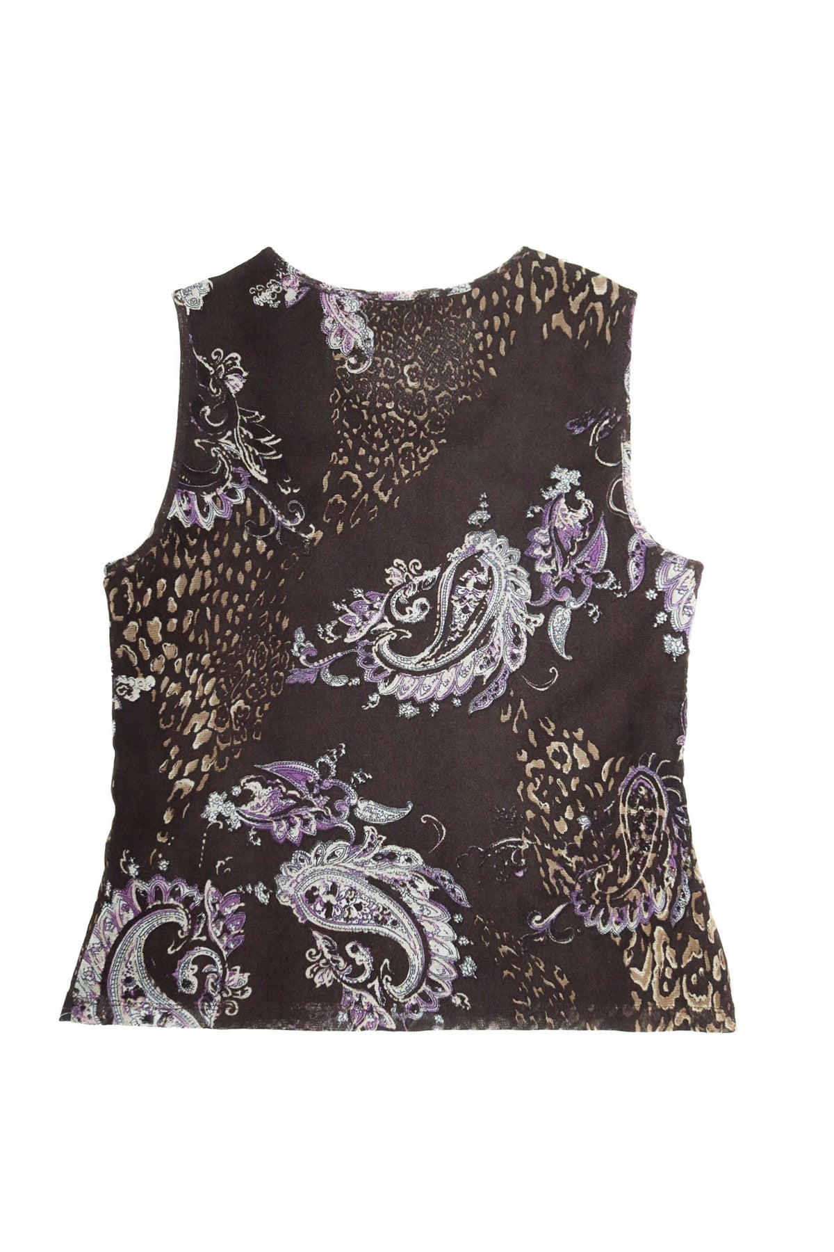 2000s taifun collection paisley embellished sleeveless top brown.