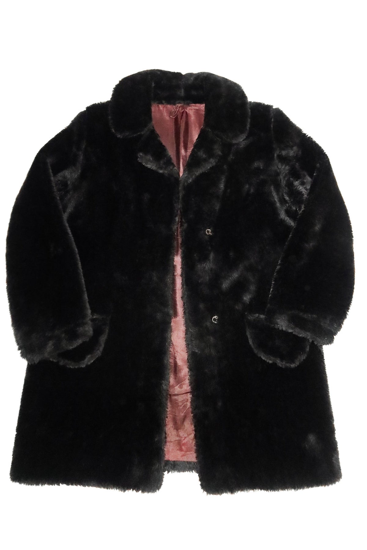 1970s saluki high pile faux fur coat brown.