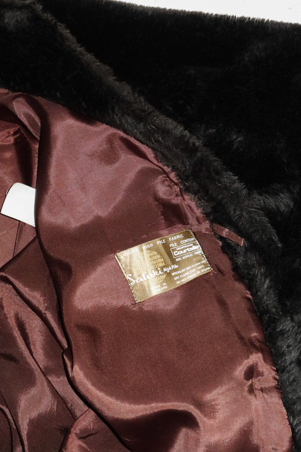 1970s saluki high pile faux fur coat brown.