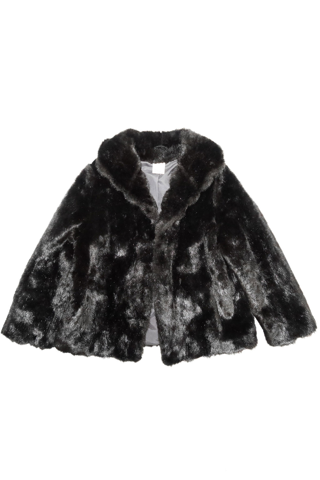 1990's astraka faux fur jacket black.