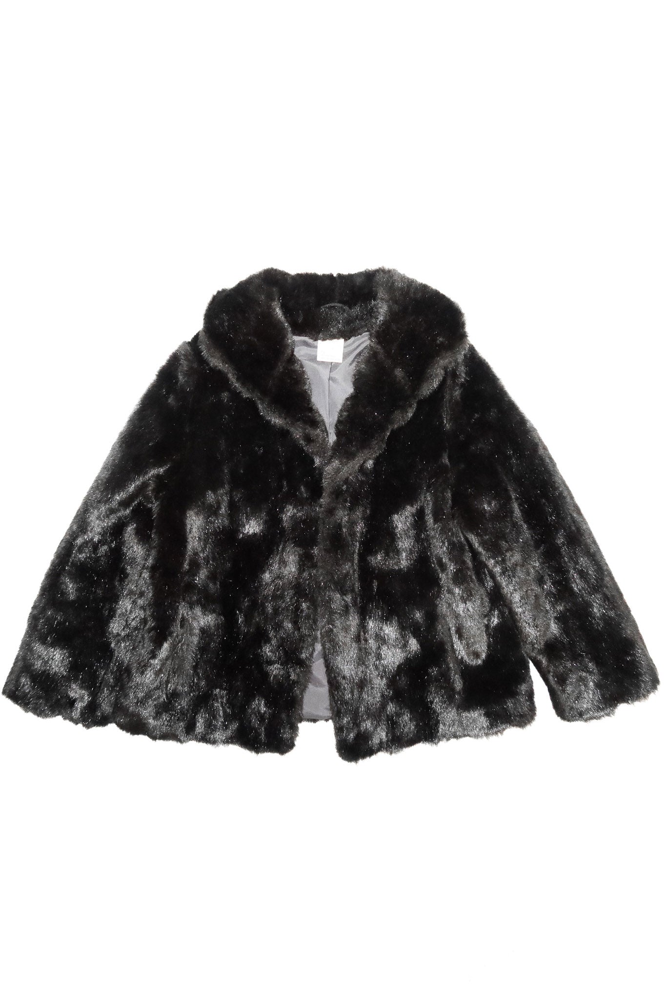 1990's astraka faux fur jacket black.