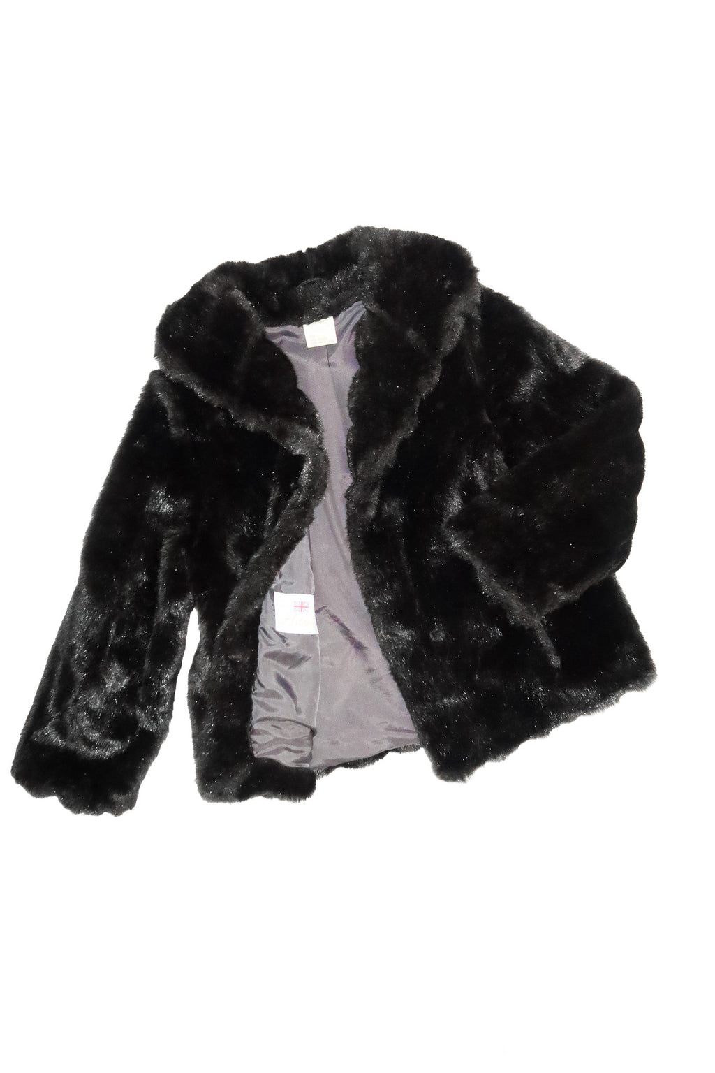 1990's astraka faux fur jacket black.