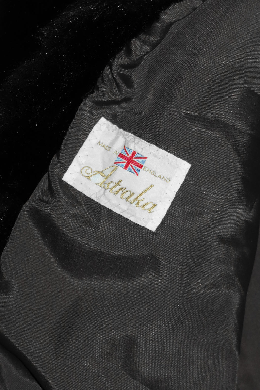 1990's astraka faux fur jacket black.
