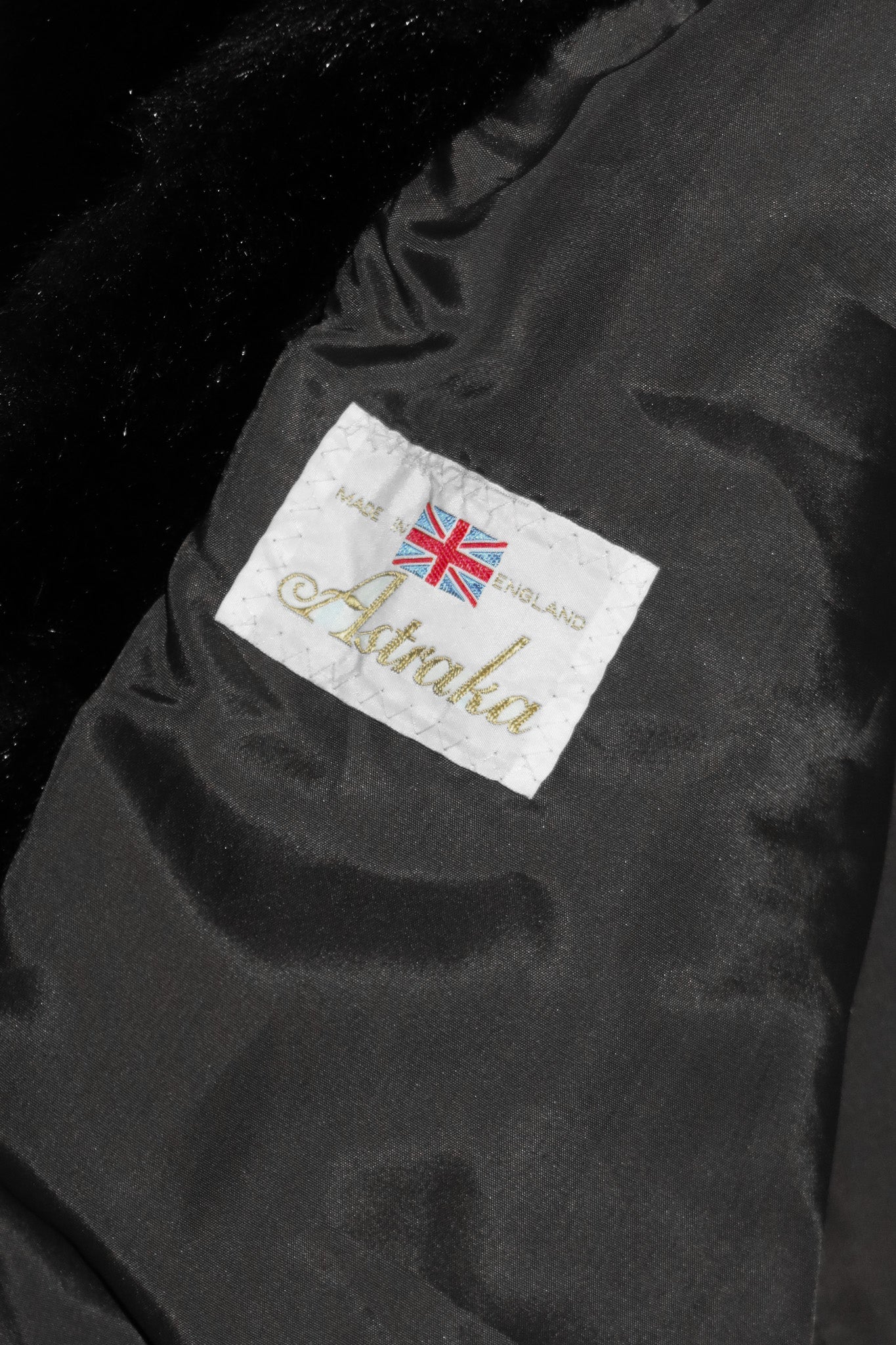 1990's astraka faux fur jacket black.