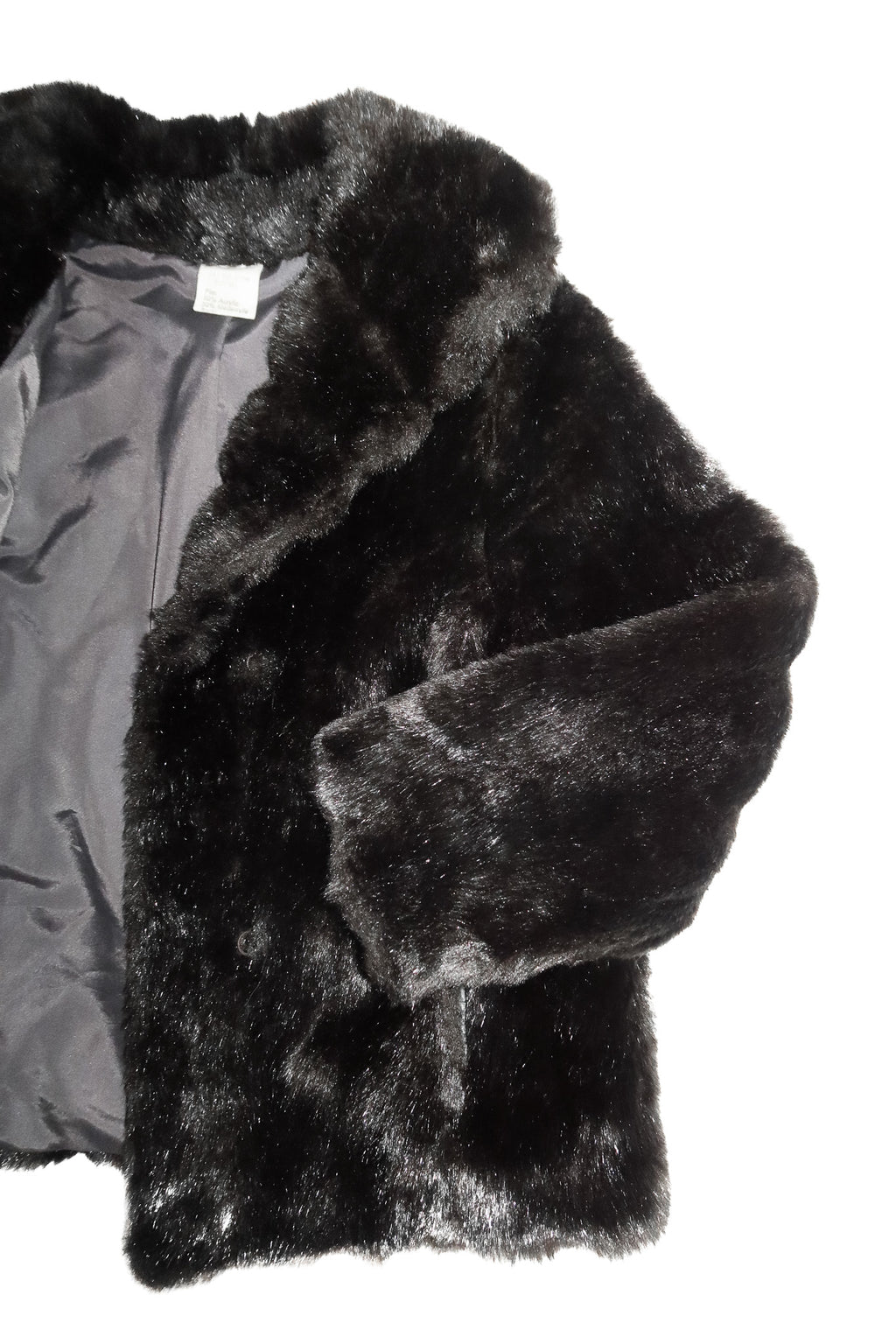 1990's astraka faux fur jacket black.