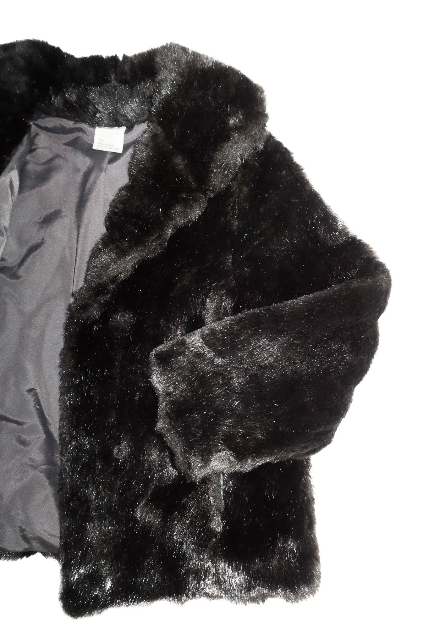 1990's astraka faux fur jacket black.
