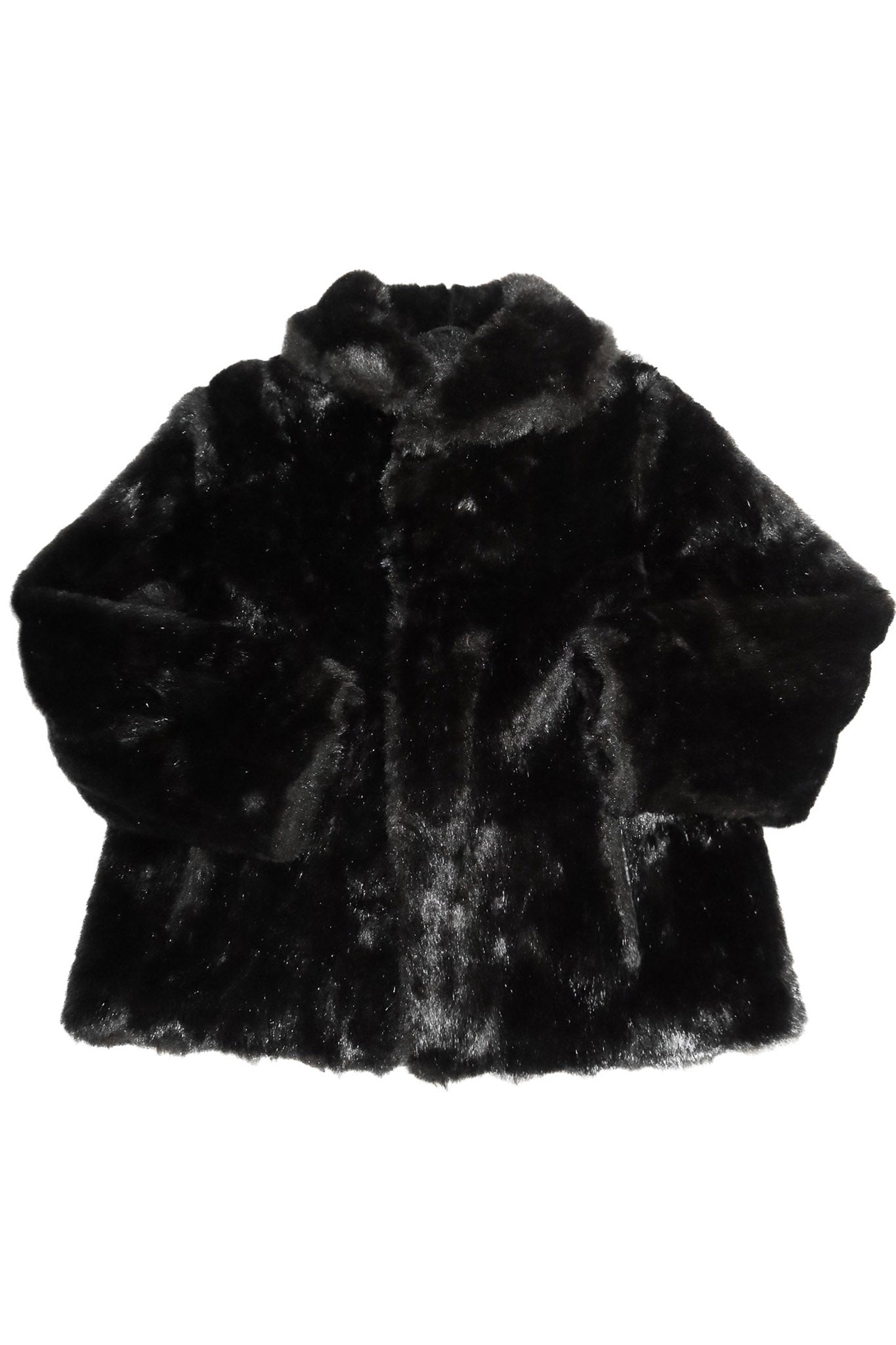 1990's astraka faux fur jacket black.