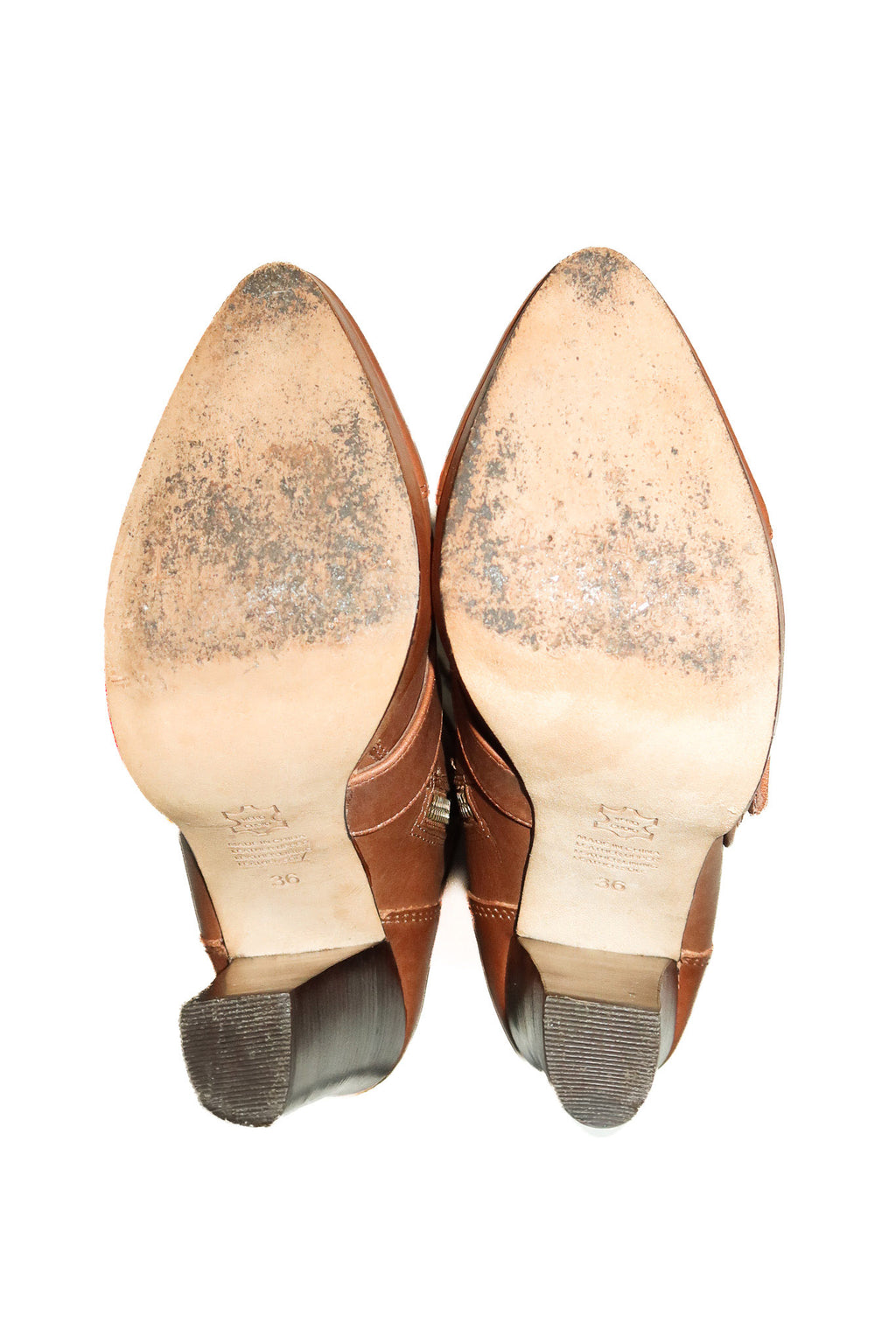 2000's mimco leather lace-up buckle platform ankle boots tan.