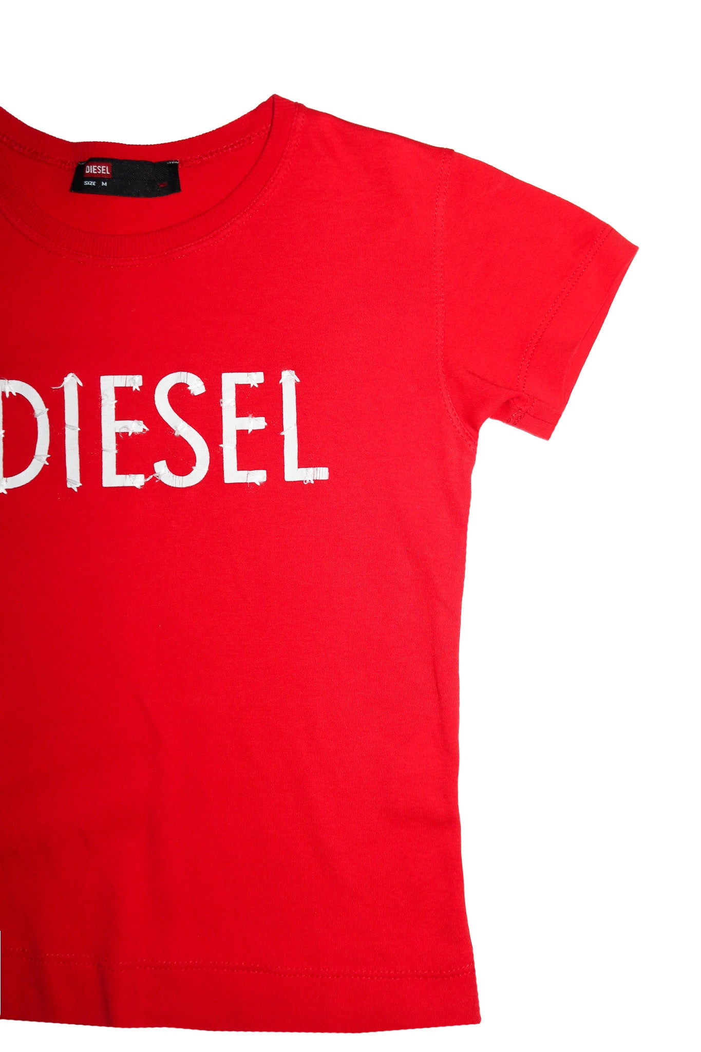 2000’s diesel distressed logo baby tee red.