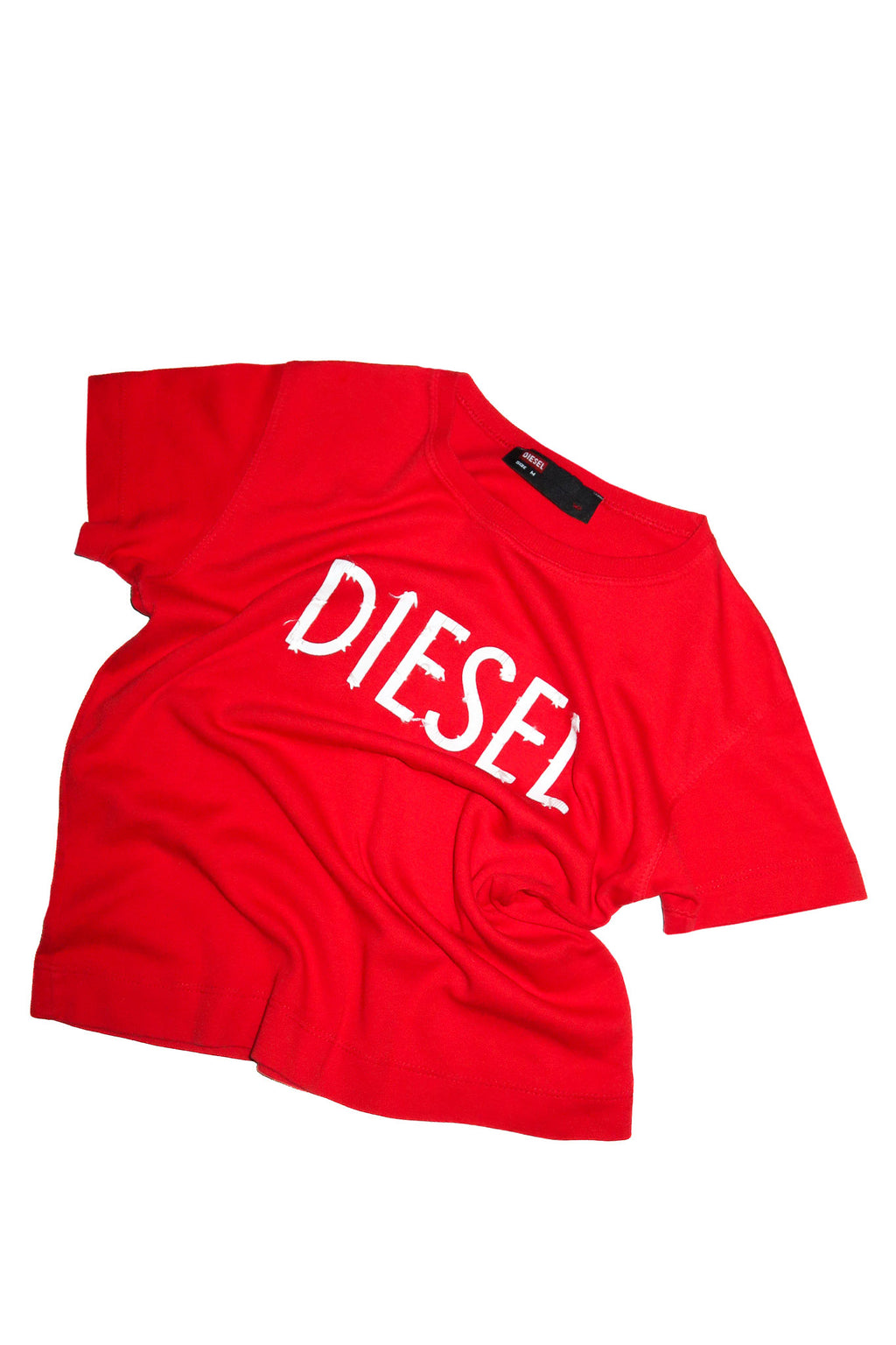 2000’s diesel distressed logo baby tee red.