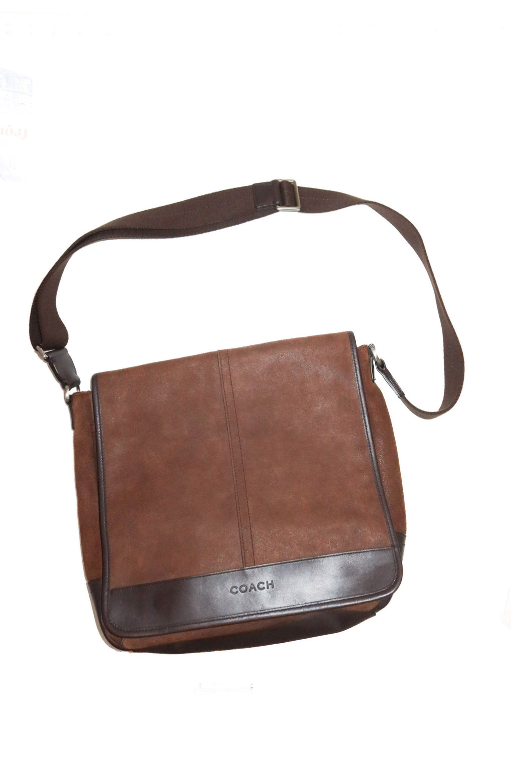 2010’s coach lexington suede leather map bag brown.