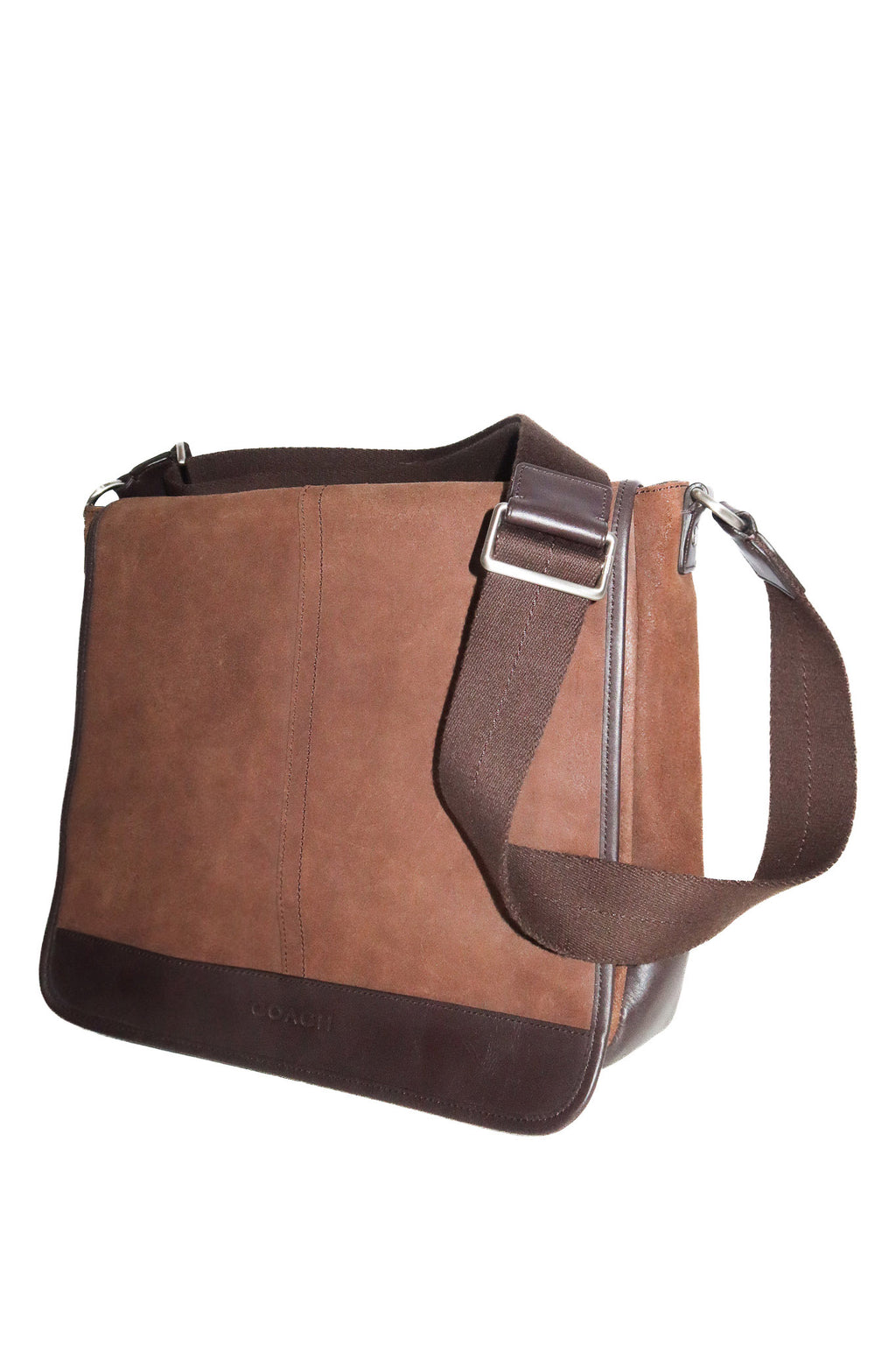 2010’s coach lexington suede leather map bag brown.