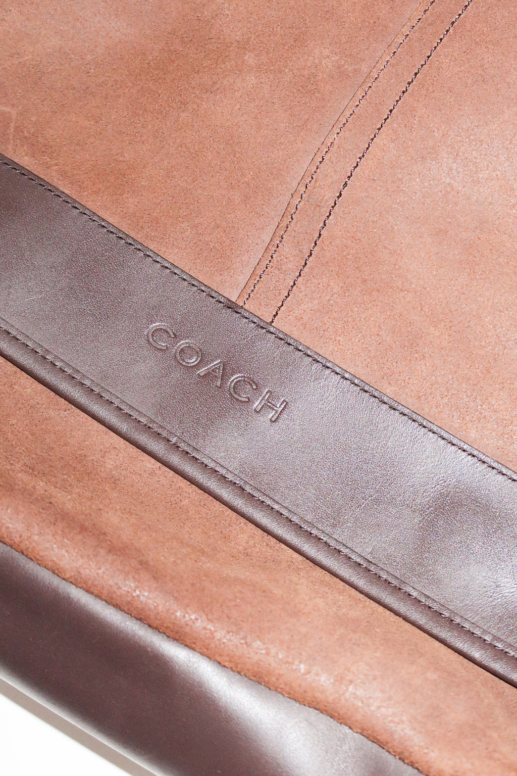 2010’s coach lexington suede leather map bag brown.