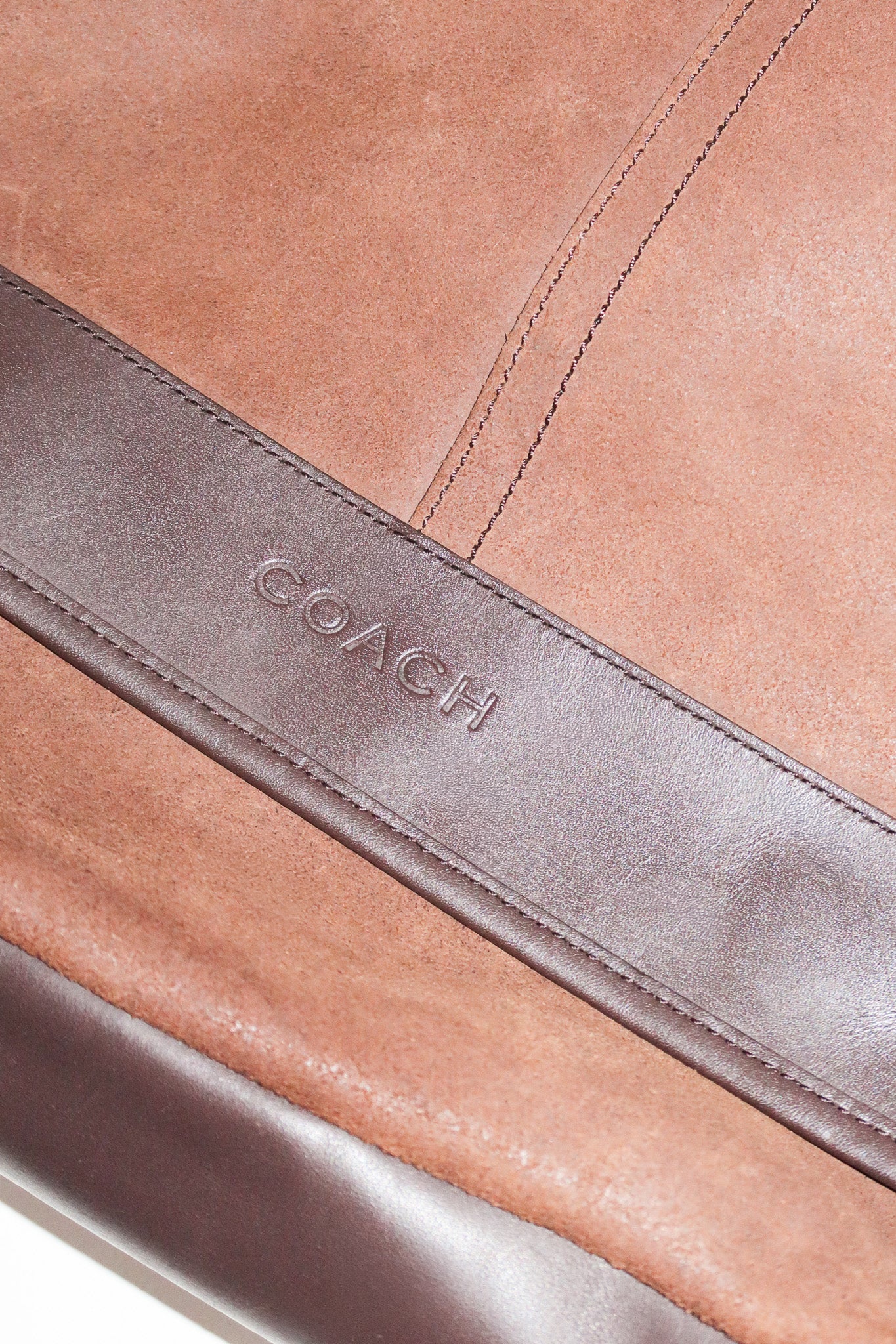 2010’s coach lexington suede leather map bag brown.