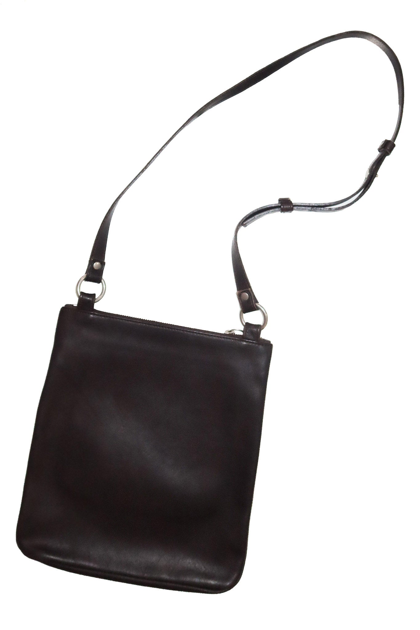 2000 coach chelsea hippie zip leather crossbody bag mahogany brown.