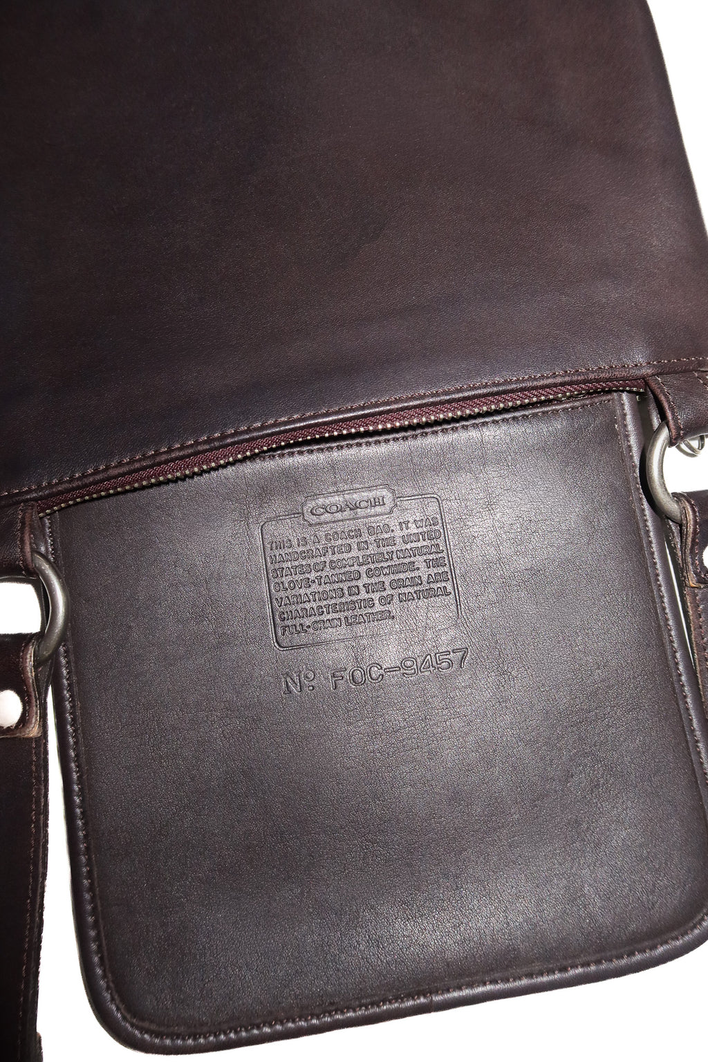 2000 coach chelsea hippie zip leather crossbody bag mahogany brown.