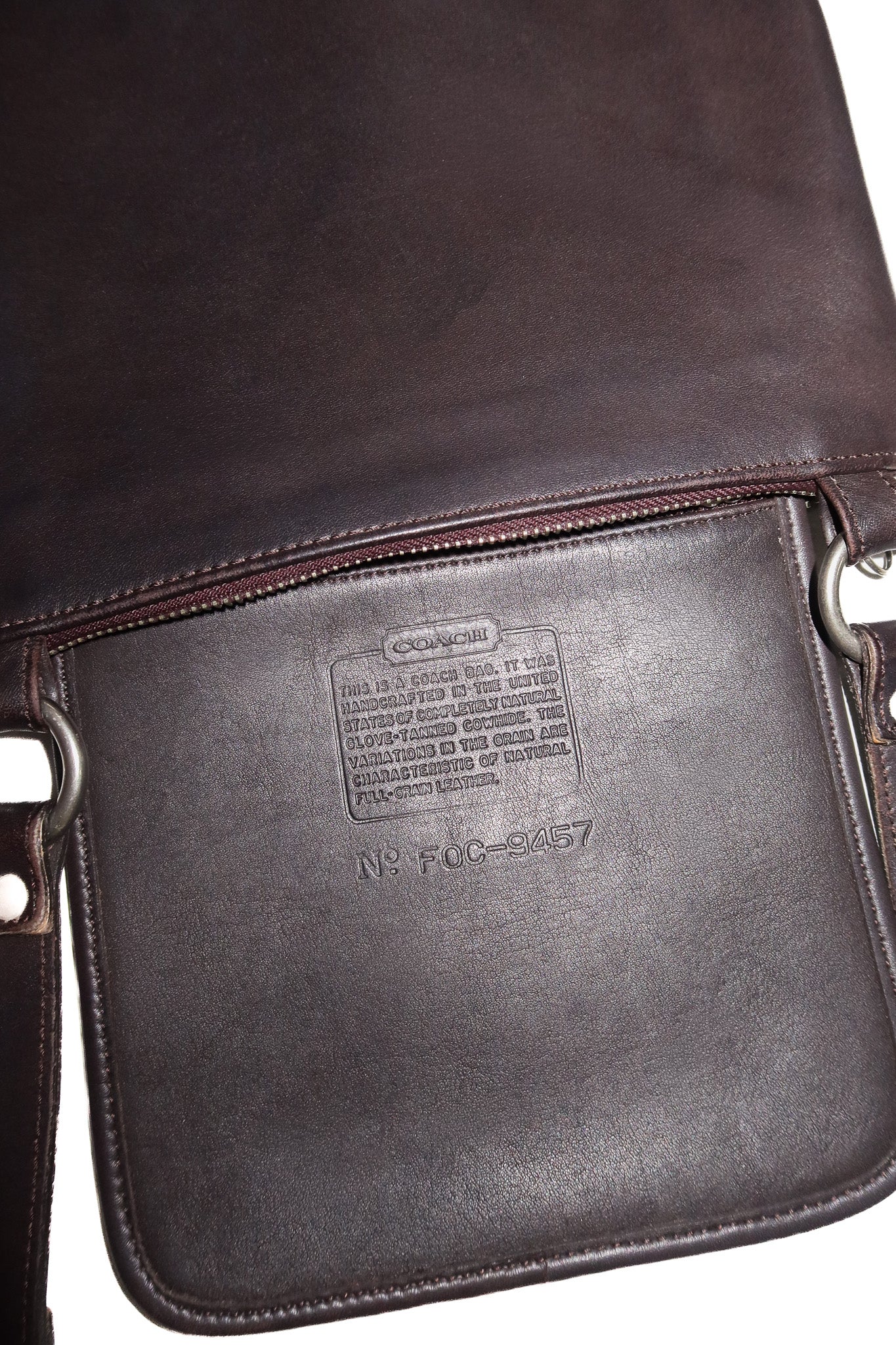 2000 coach chelsea hippie zip leather crossbody bag mahogany brown.