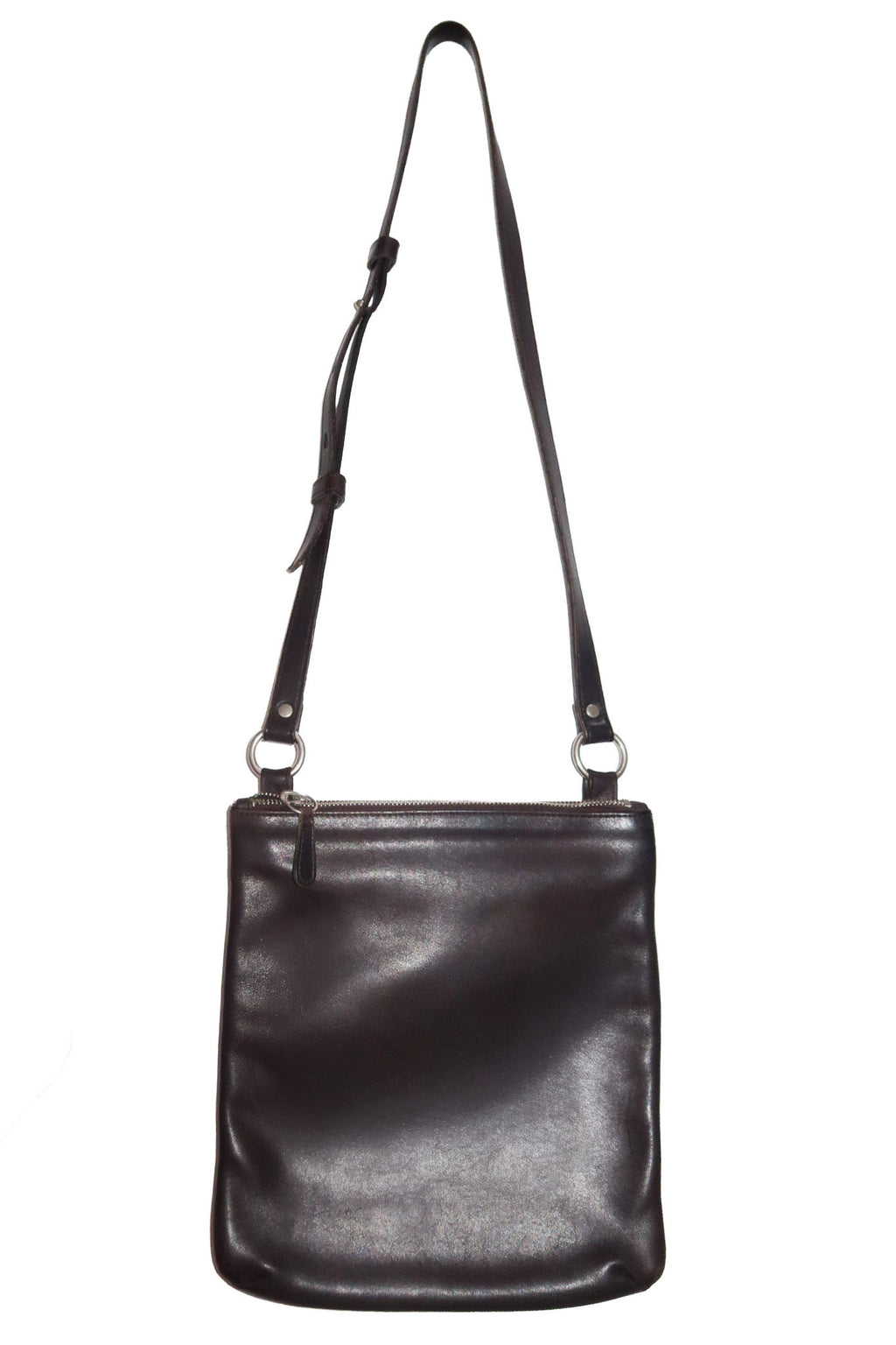 2000 coach chelsea hippie zip leather crossbody bag mahogany brown.