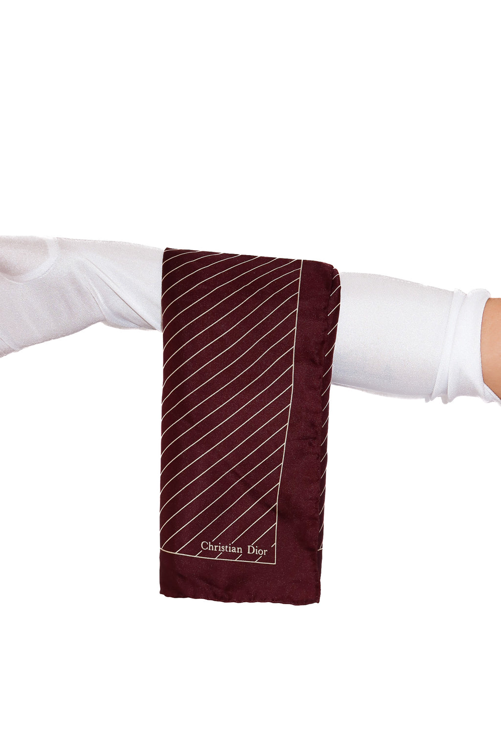 1980's christian dior square silk scarf burgundy.